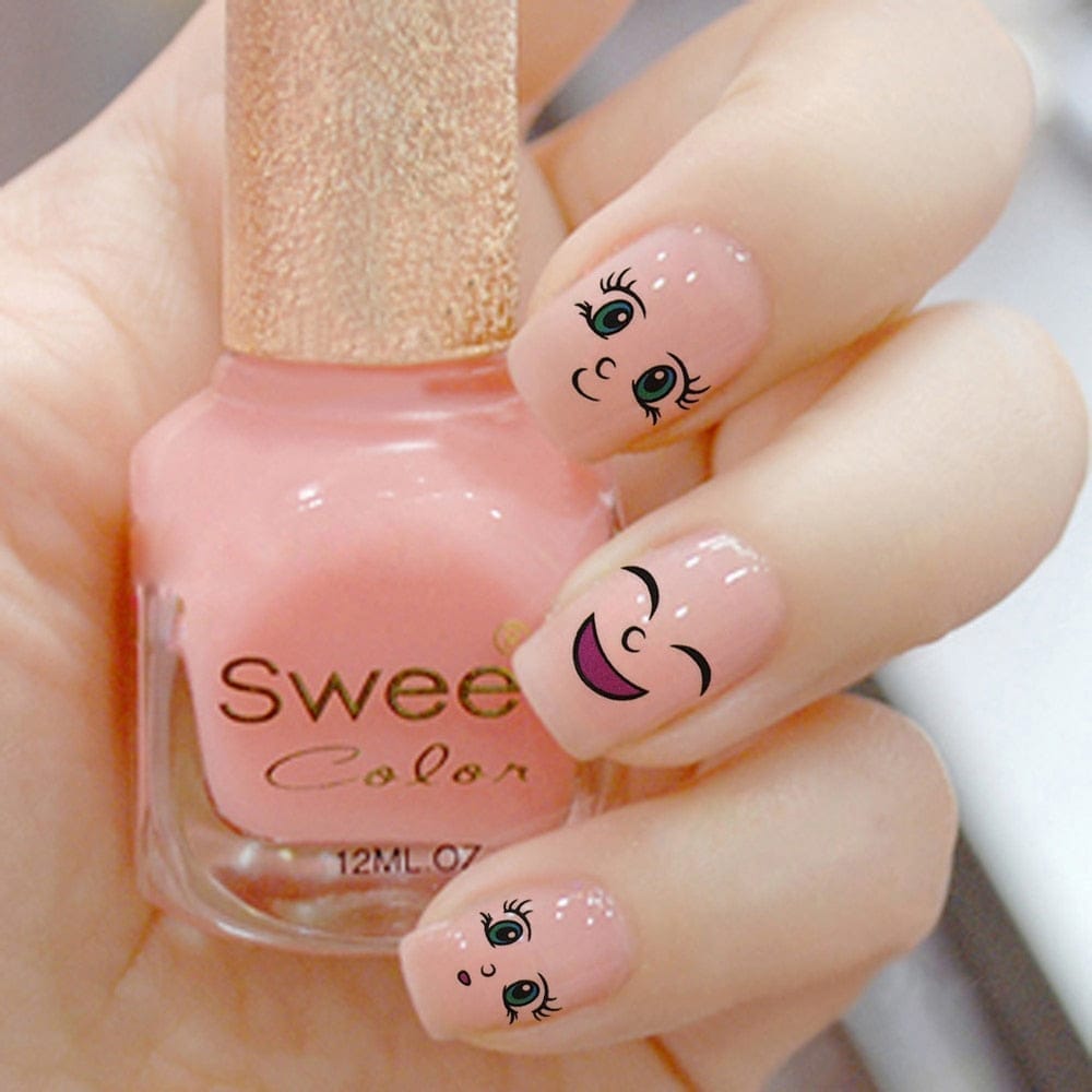 2 Sheets 3D Smiley Face Nail Art Sticker Beauty Manicure Tools