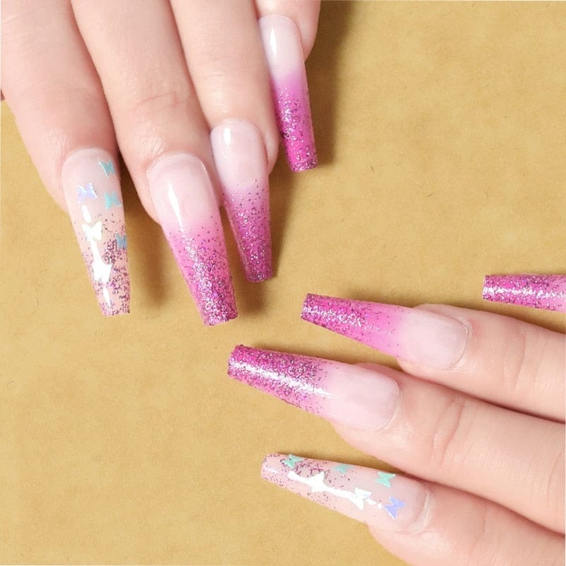 24pcs/box fake nails with glue