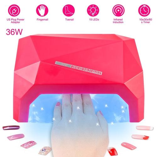 36W UV LED Lamp Nail Polish Dryer 15 LEDs Fingernail Toenail Gel - Zoter Shop