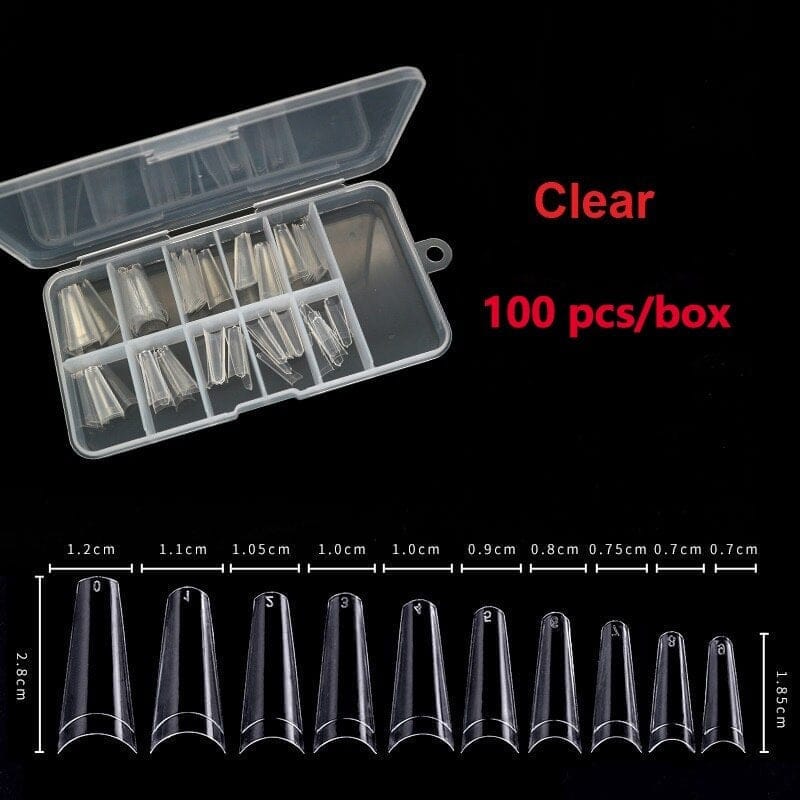 100/500pcs French Ballerina Fake Nail Tips