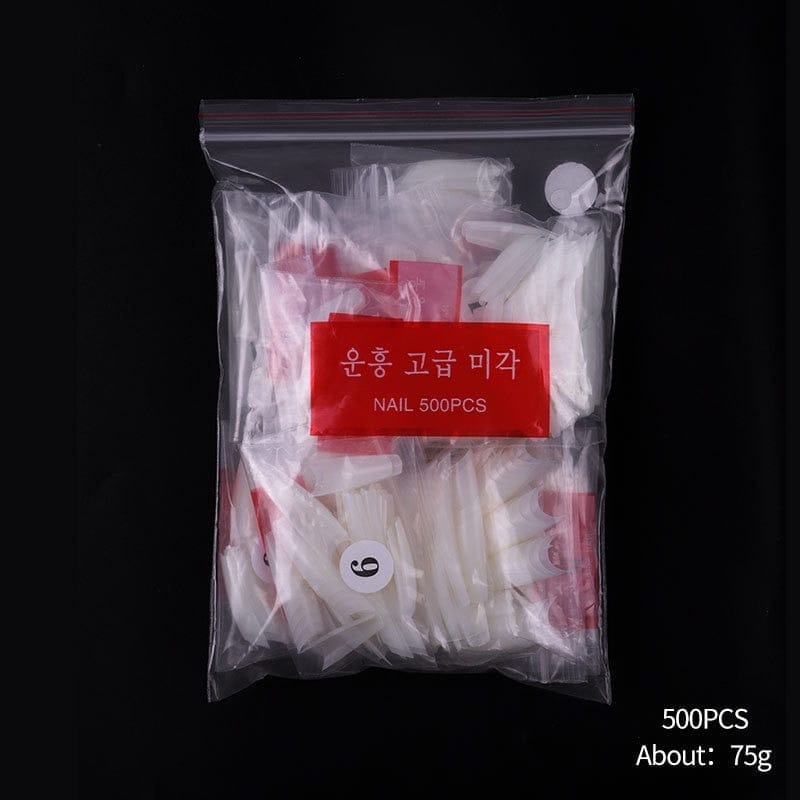 100/500pcs French Ballerina Fake Nail Tips