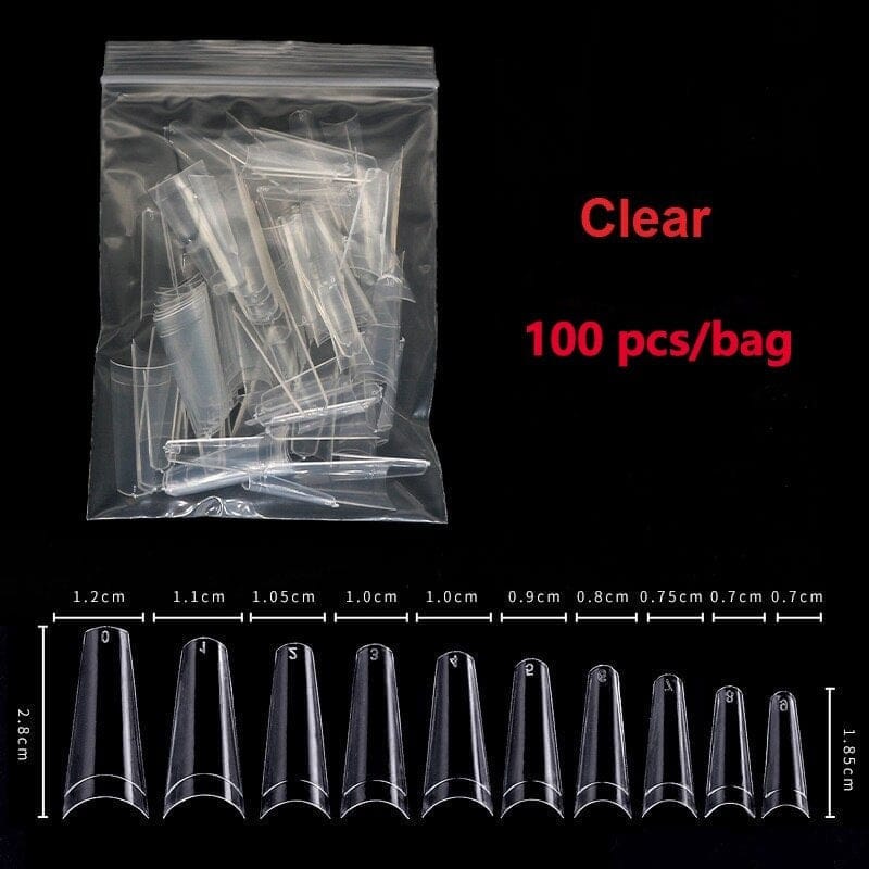 100/500pcs French Ballerina Fake Nail Tips