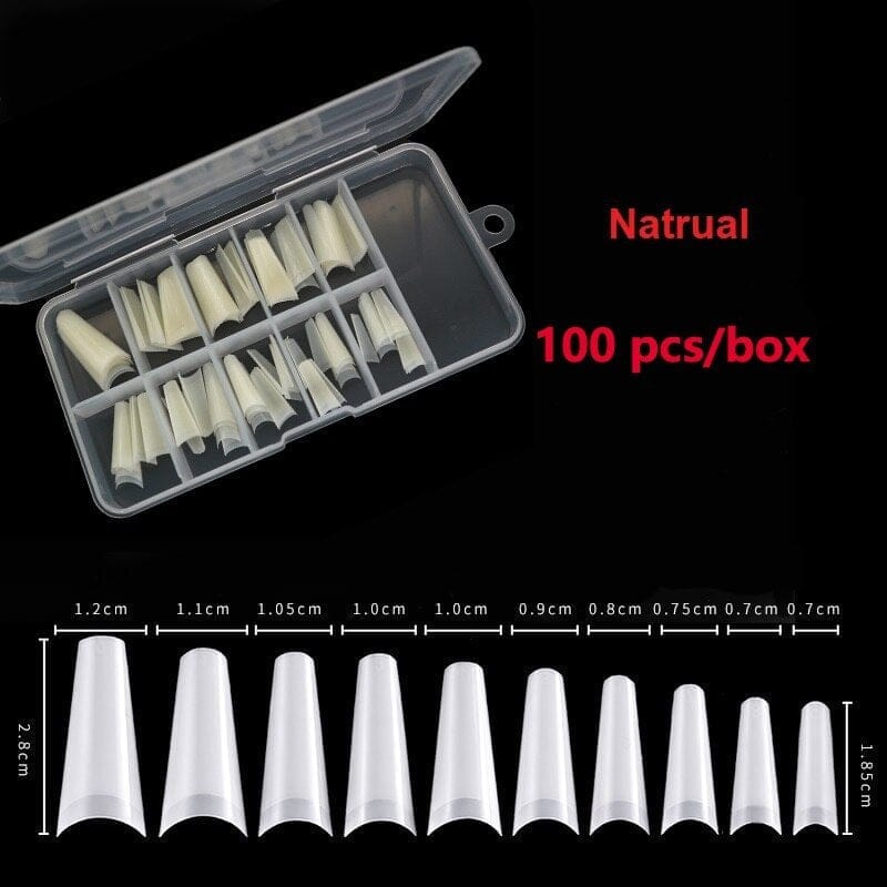 100/500pcs French Ballerina Fake Nail Tips