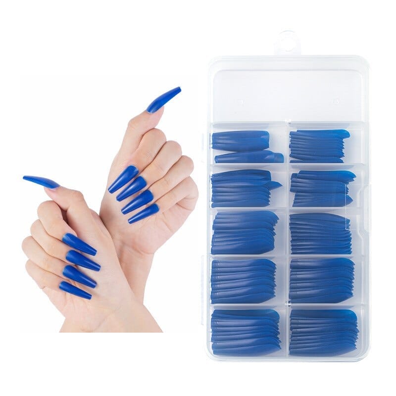 100 Pcs/Box UV Gel Full Cover Acrylic Clear and Natural Coffin Nails