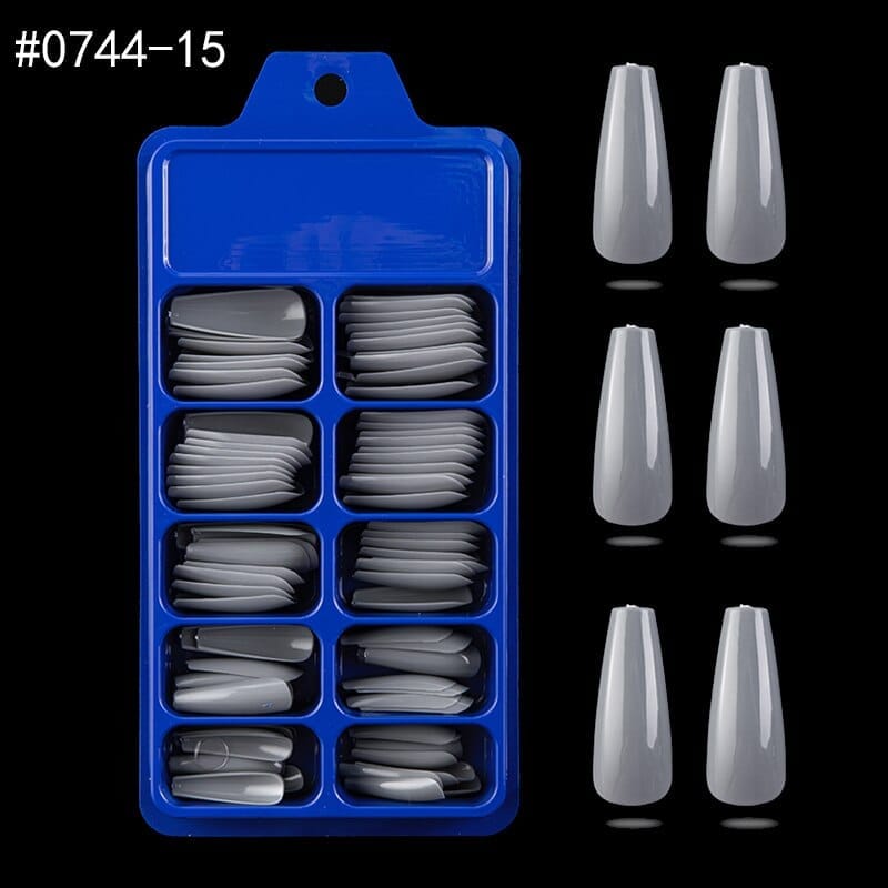 100pcs Solid Color Plastic Shiny High-Hard Holiday Ballerina Nails