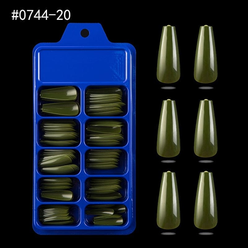 100pcs Solid Color Plastic Shiny High-Hard Holiday Ballerina Nails