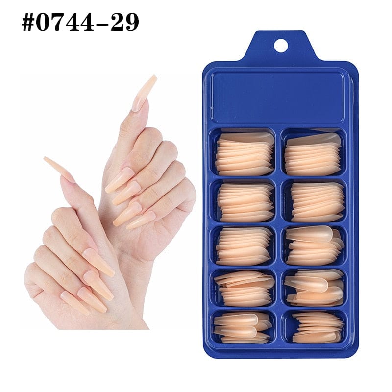 100pcs Solid Color Plastic Shiny High-Hard Holiday Ballerina Nails