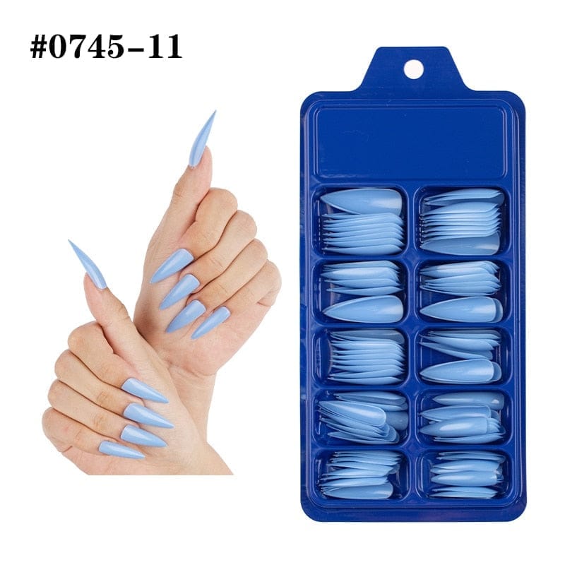 100pcs Solid Color Plastic Shiny High-Hard Holiday Ballerina Nails