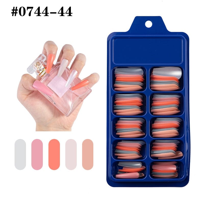 100pcs Solid Color Plastic Shiny High-Hard Holiday Ballerina Nails