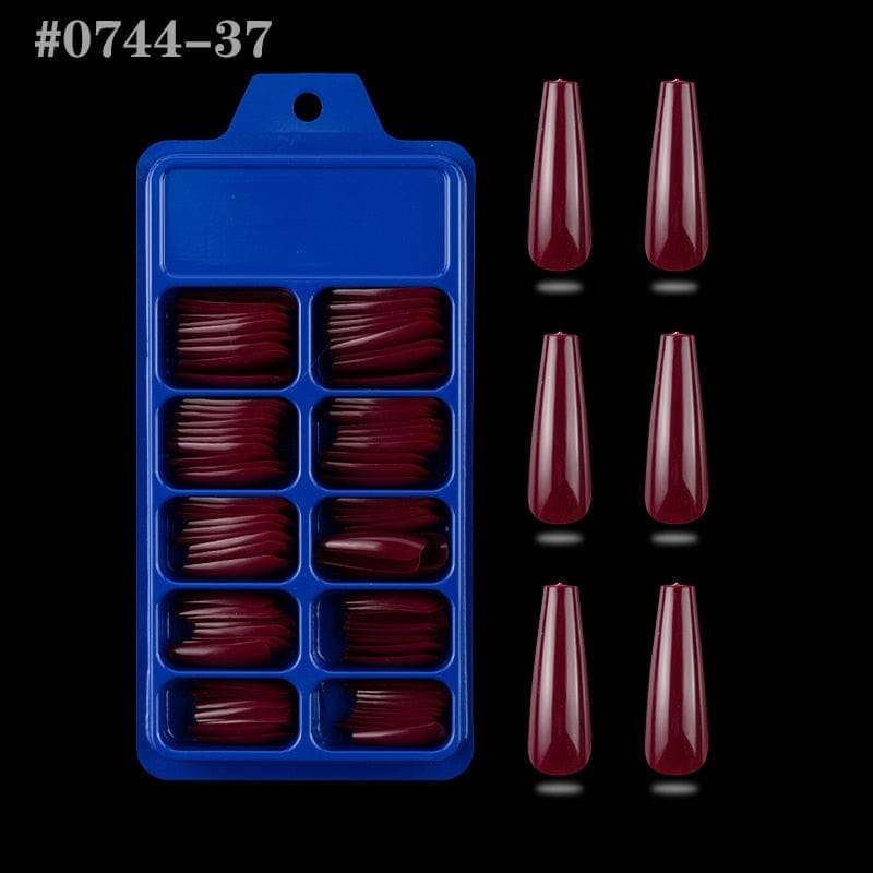 100pcs Solid Color Plastic Shiny High-Hard Holiday Ballerina Nails