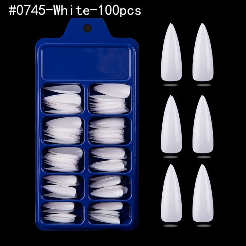 100pcs Solid Color Plastic Shiny High-Hard Holiday Ballerina Nails