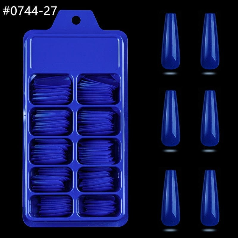 100pcs Solid Color Plastic Shiny High-Hard Holiday Ballerina Nails