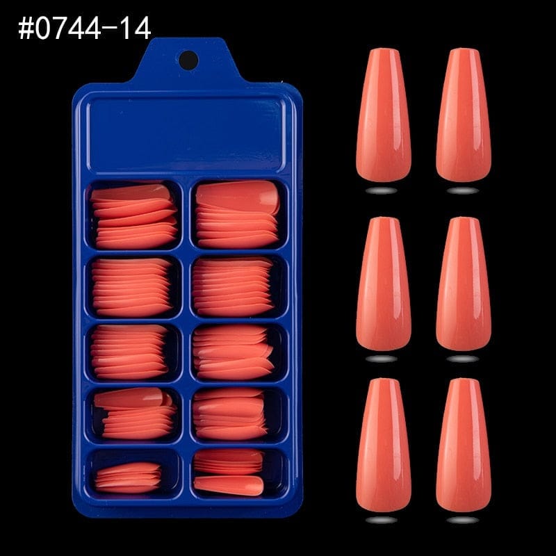 100pcs Solid Color Plastic Shiny High-Hard Holiday Ballerina Nails