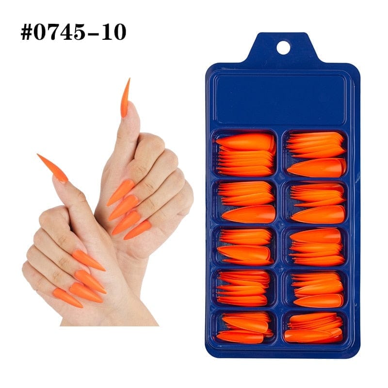 100pcs Solid Color Plastic Shiny High-Hard Holiday Ballerina Nails