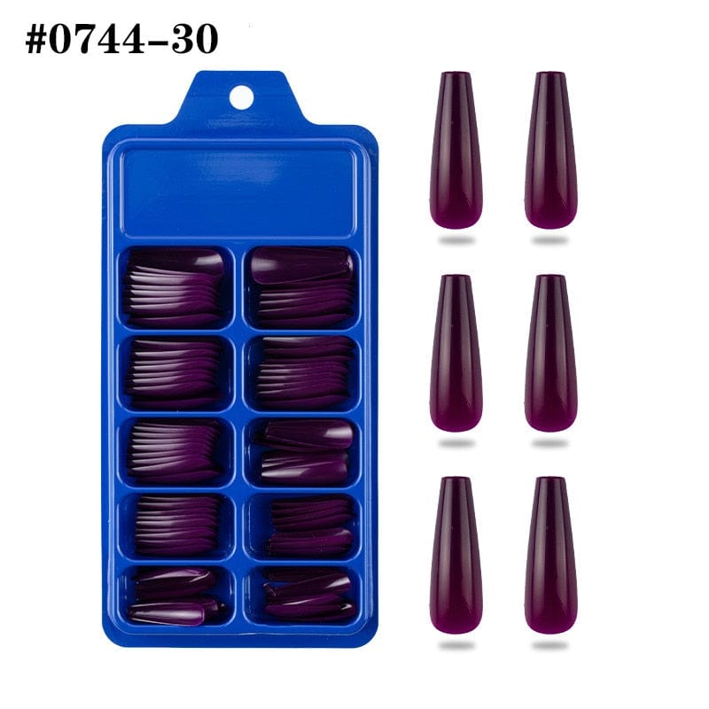 100pcs Solid Color Plastic Shiny High-Hard Holiday Ballerina Nails