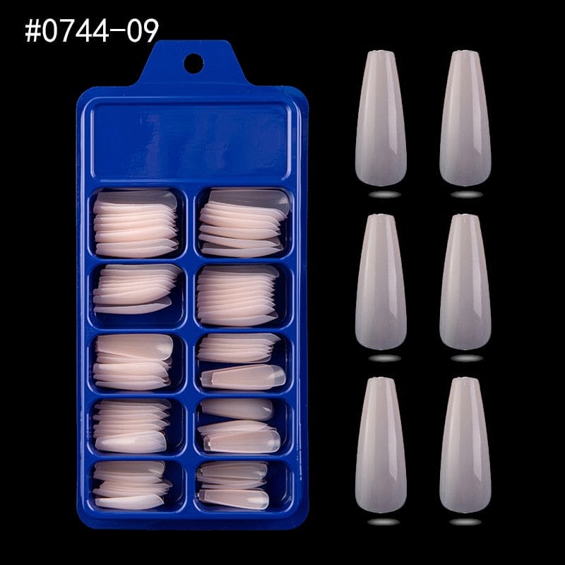 100pcs Solid Color Plastic Shiny High-Hard Holiday Ballerina Nails