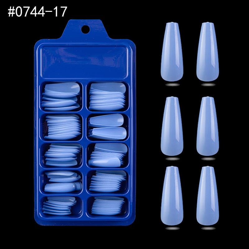 100pcs Solid Color Plastic Shiny High-Hard Holiday Ballerina Nails