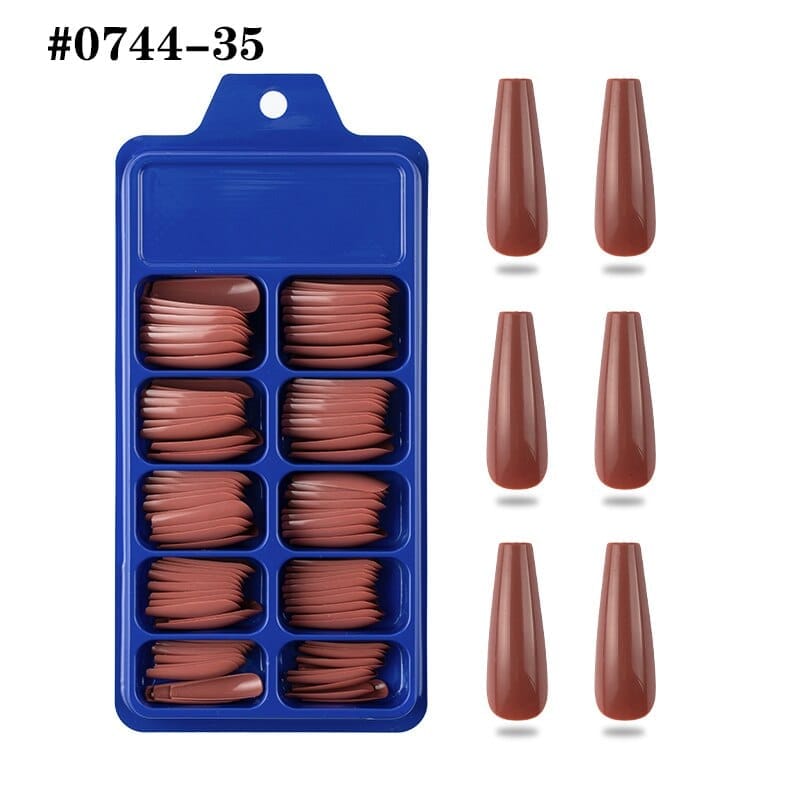 100pcs Solid Color Plastic Shiny High-Hard Holiday Ballerina Nails