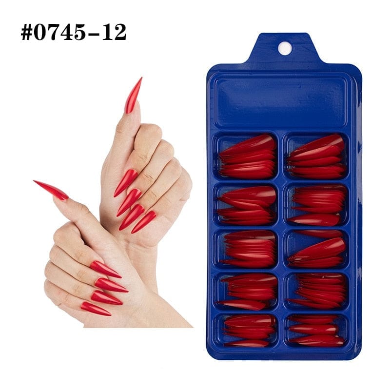 100pcs Solid Color Plastic Shiny High-Hard Holiday Ballerina Nails