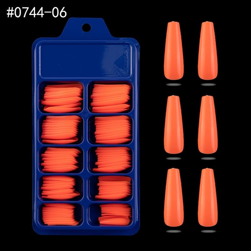 100pcs Solid Color Plastic Shiny High-Hard Holiday Ballerina Nails