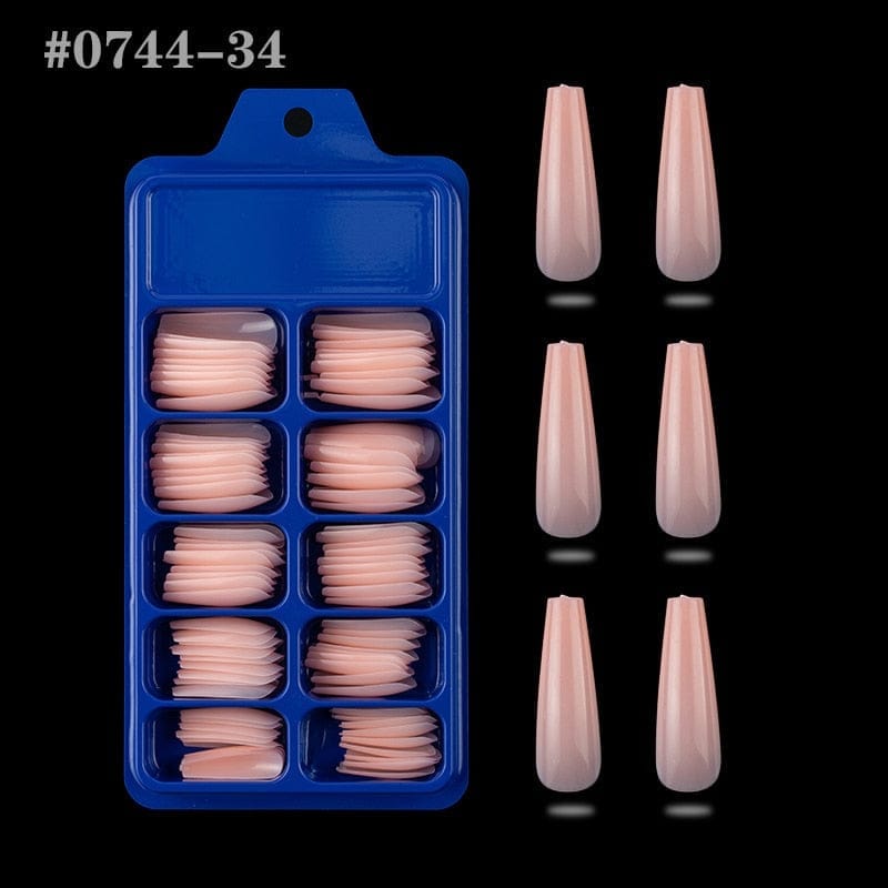 100pcs Solid Color Plastic Shiny High-Hard Holiday Ballerina Nails