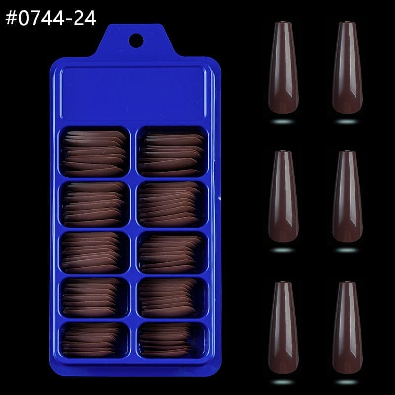 100pcs Solid Color Plastic Shiny High-Hard Holiday Ballerina Nails