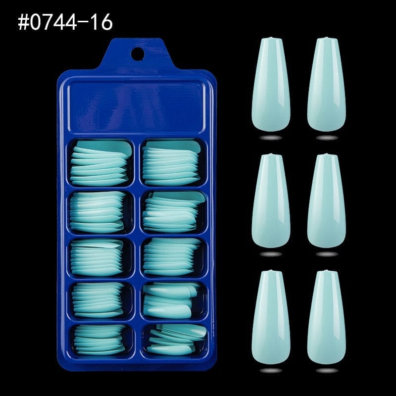 100pcs Solid Color Plastic Shiny High-Hard Holiday Ballerina Nails