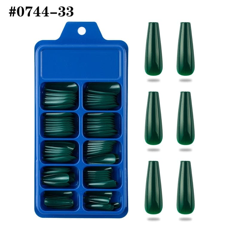 100pcs Solid Color Plastic Shiny High-Hard Holiday Ballerina Nails