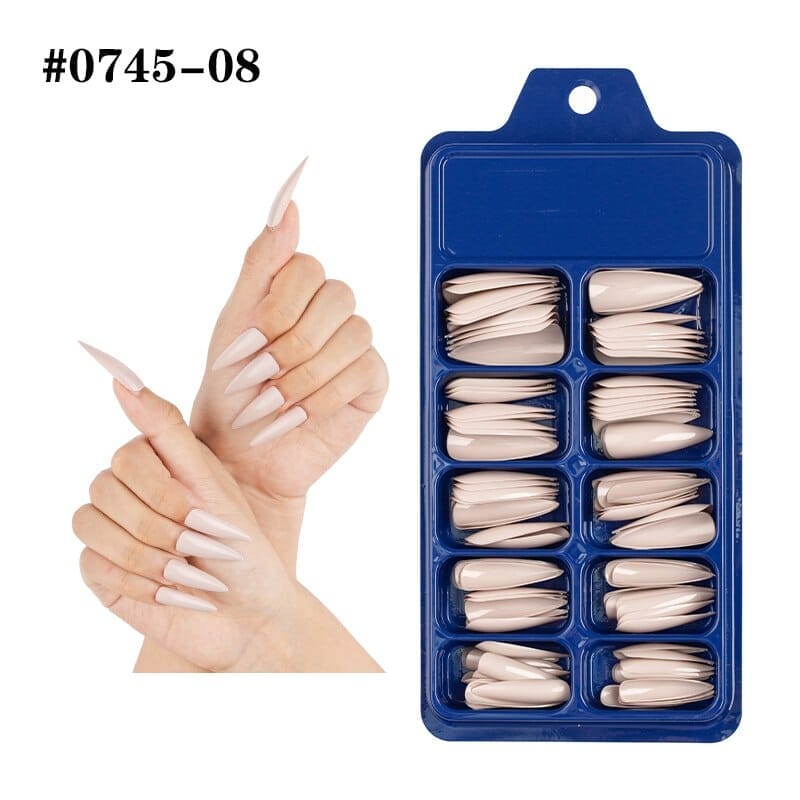 100pcs Solid Color Plastic Shiny High-Hard Holiday Ballerina Nails