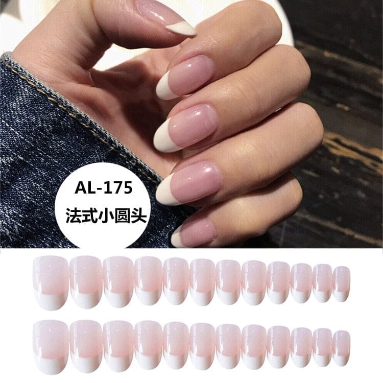 20Pcs Full Cover French Nails Press on Tips Coffin False Acrylic Ballerina Nails