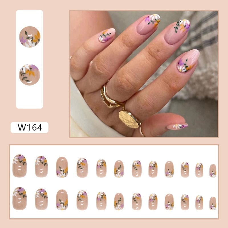 24pcs Long Stiletto Wearable French Fake Nails