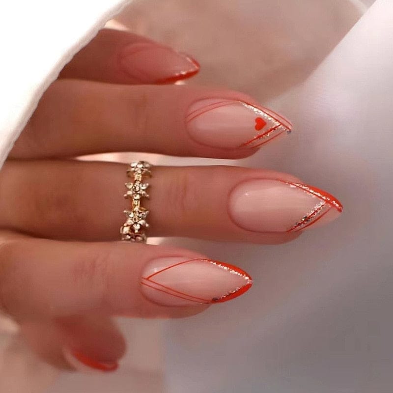 24pcs Long Stiletto Wearable French Fake Nails