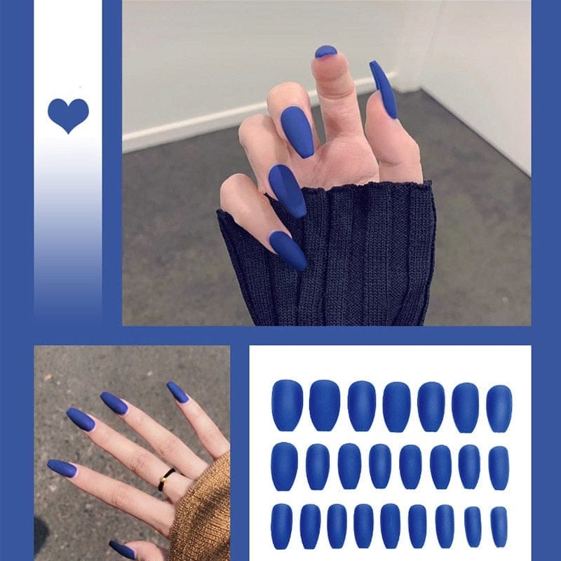 24pcs/box Full Cover fake Press on Nails Frosted Ballerina Acrylic Nails