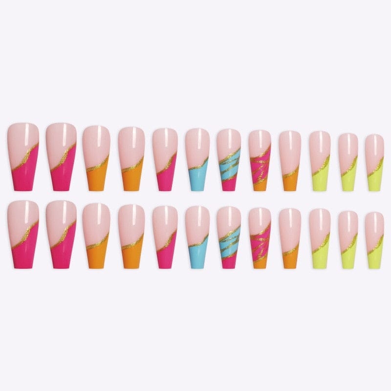 24pcs/box fake nails with glue