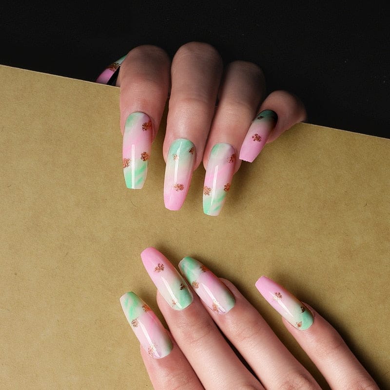 24pcs/box fake nails with glue