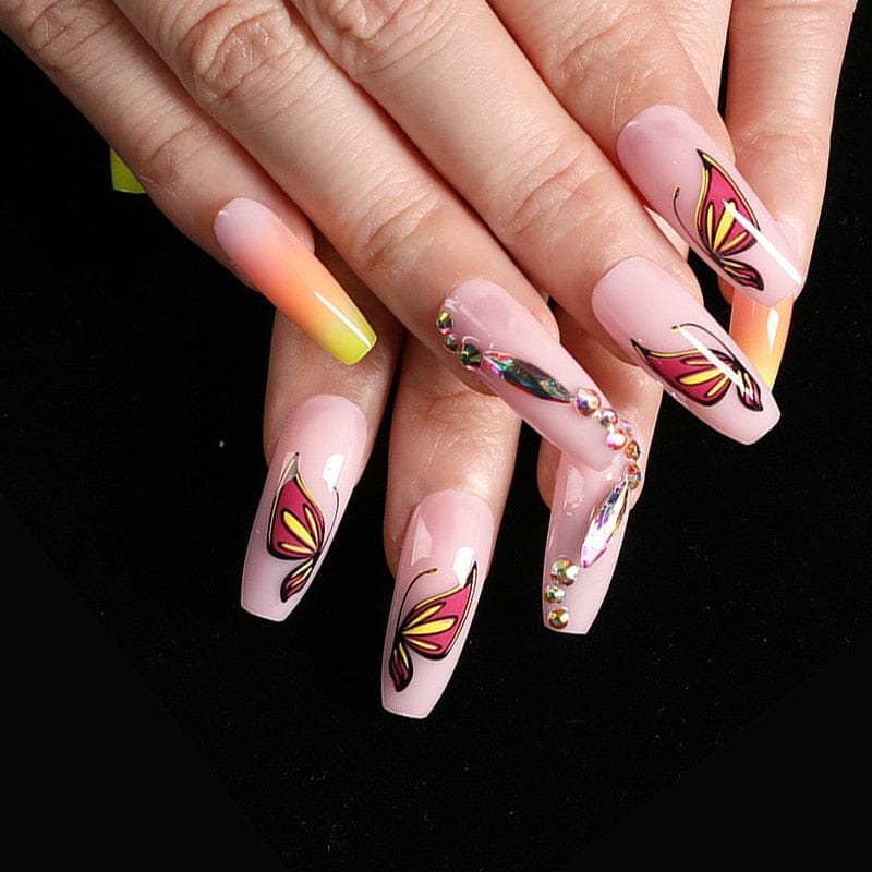 24pcs/box fake nails with glue