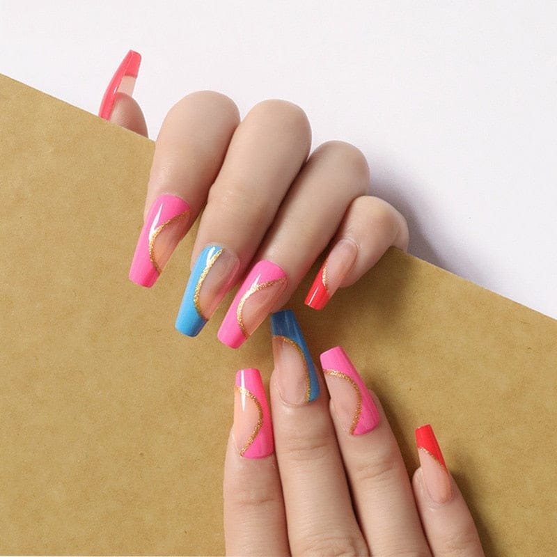 24pcs/box fake nails with glue