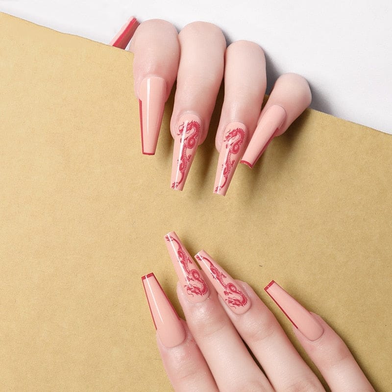 24pcs/box fake nails with glue