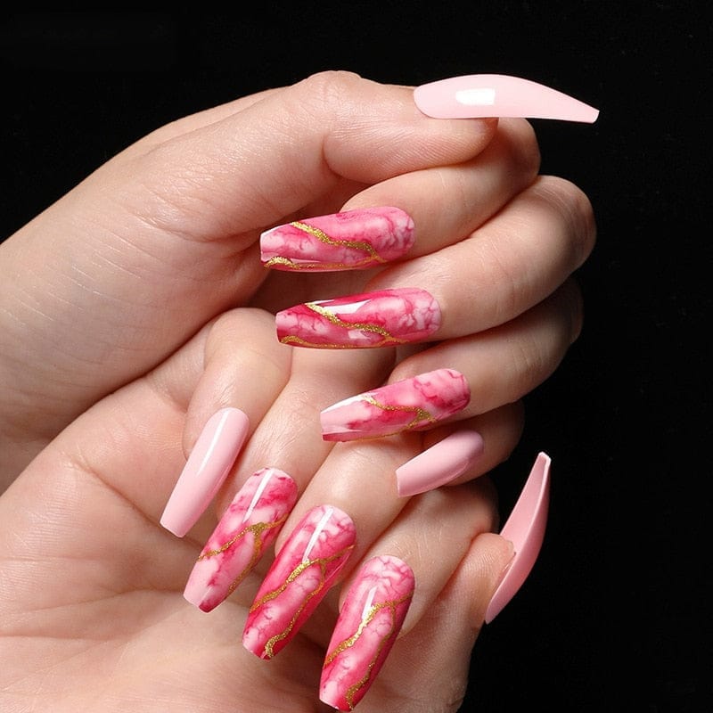 24pcs/box fake nails with glue