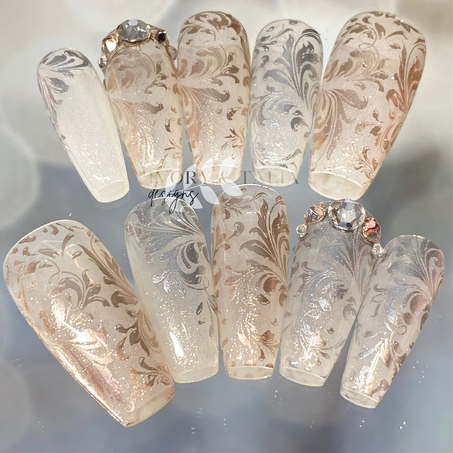 Wedding Bliss Press on Gel Nails ($CAD)