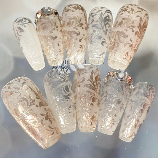 Wedding Bliss Press on Gel Nails ($CAD)