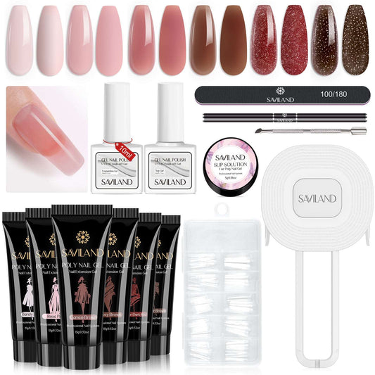 All-In-One Poly Nail Gel With Lamp Nail Kit for Beginners