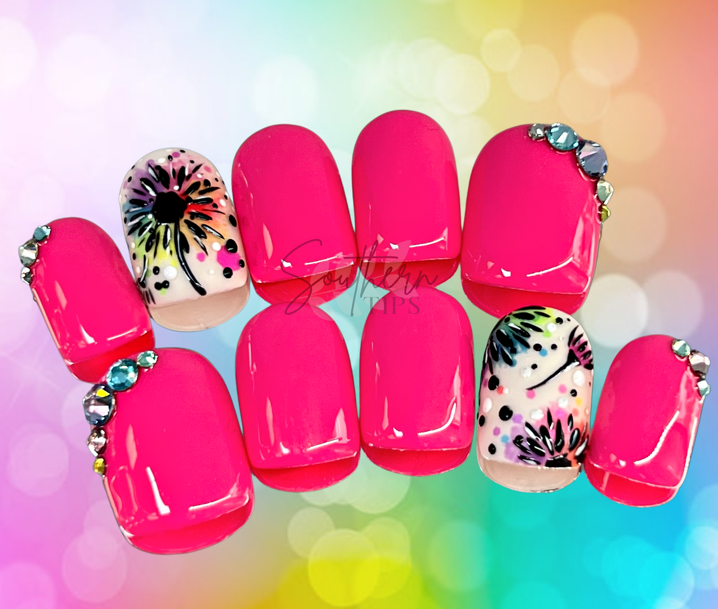 Wish Upon a Flower Press on Gel Nails ($CAD)