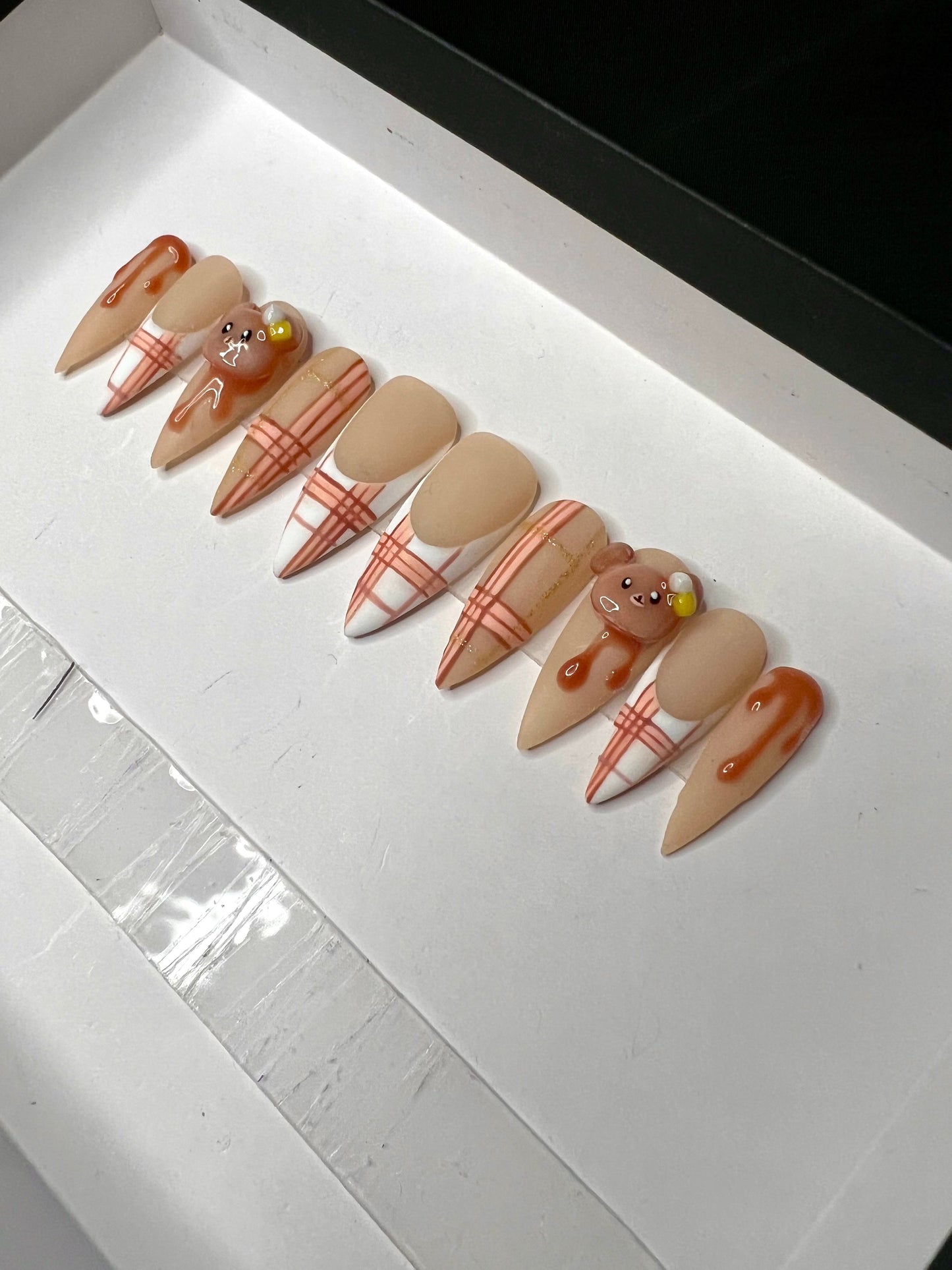 3D Breakfast Rilakuma Press on Nails