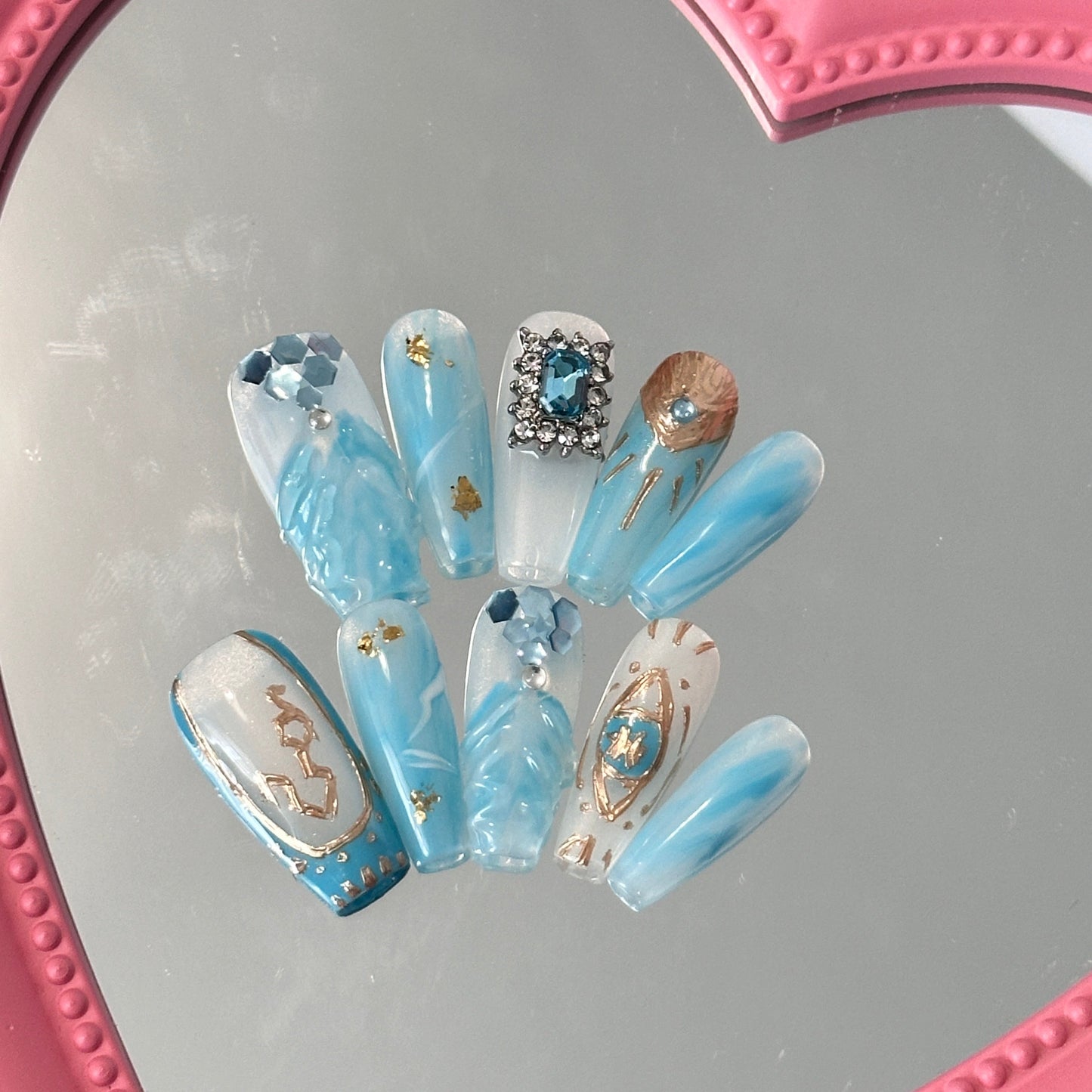 12 star sign press-on nails / Pisces