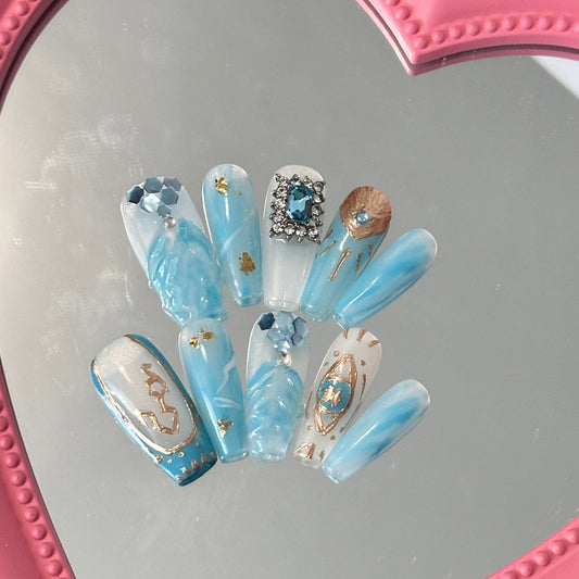 12 star sign press-on nails / Pisces