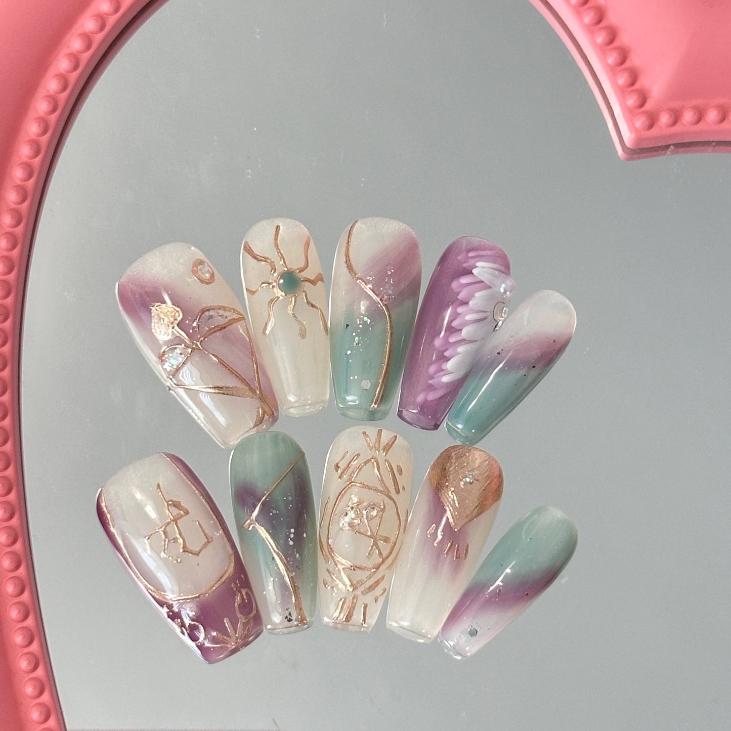 12 star sign press-on nails / Sagittarius