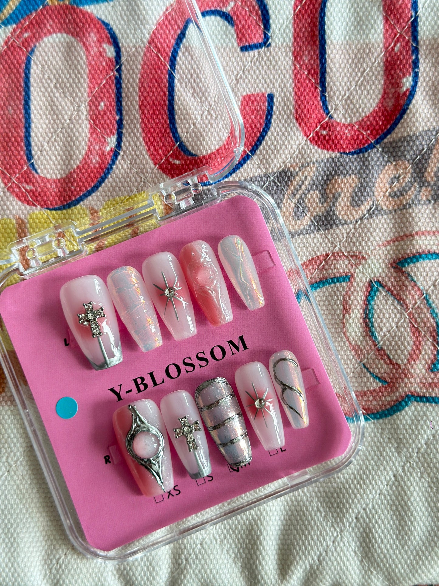 Y-Blossom Press on nails Handmade Y2K pink
