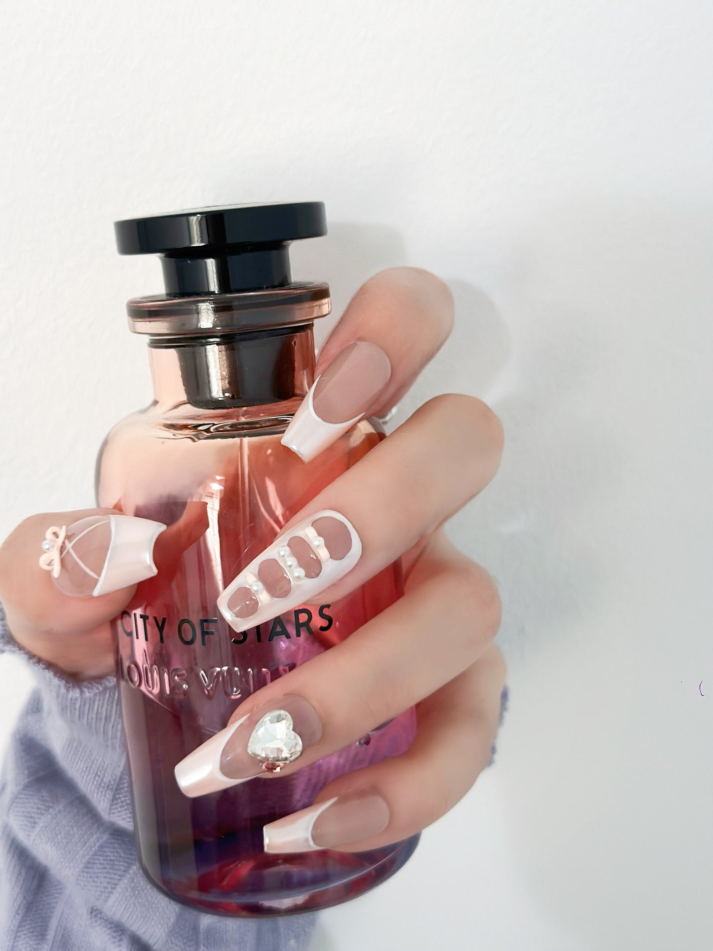 Y-Blossom Press on nails handmade pink bowl