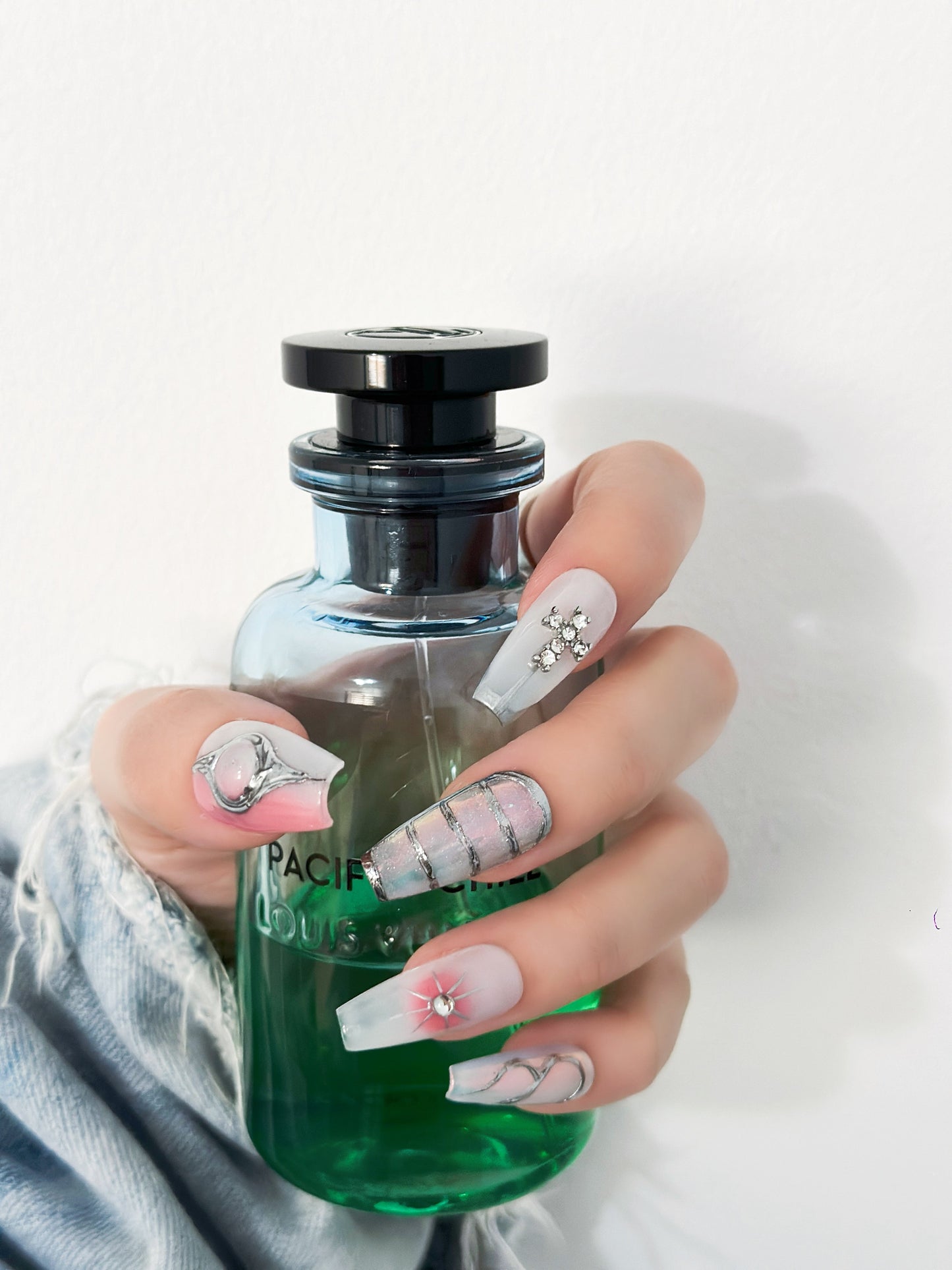 Y-Blossom Press on nails Handmade Y2K pink